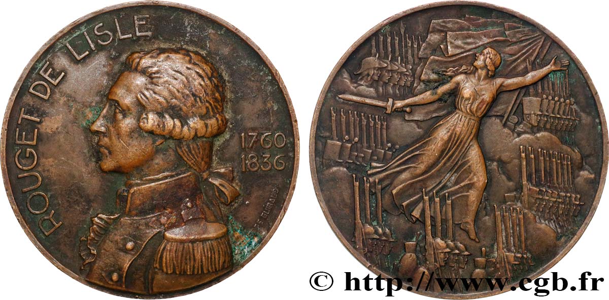 TERZA REPUBBLICA FRANCESE Médaille, Rouget de Lisle BB