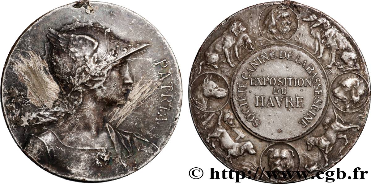 TROISIÈME RÉPUBLIQUE Médaille, PATRIA, Société centrale canine TB/TB+