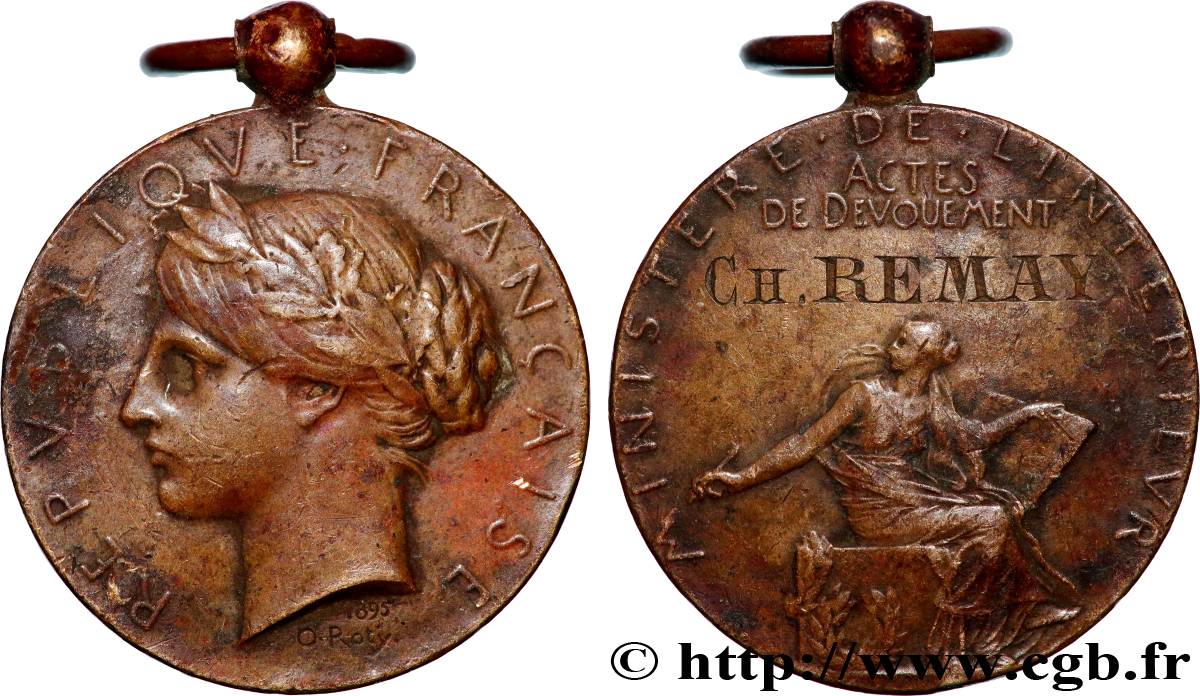 TERZA REPUBBLICA FRANCESE Médaille, Actes de dévouement BB