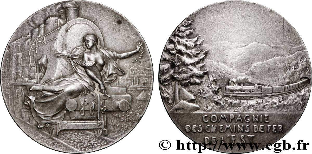 TRANSPORTATION (TRAINS, BUSES, TRAMS, BOATS, ETC.) Médaille, Compagnie des chemins de fer de l’Est AU