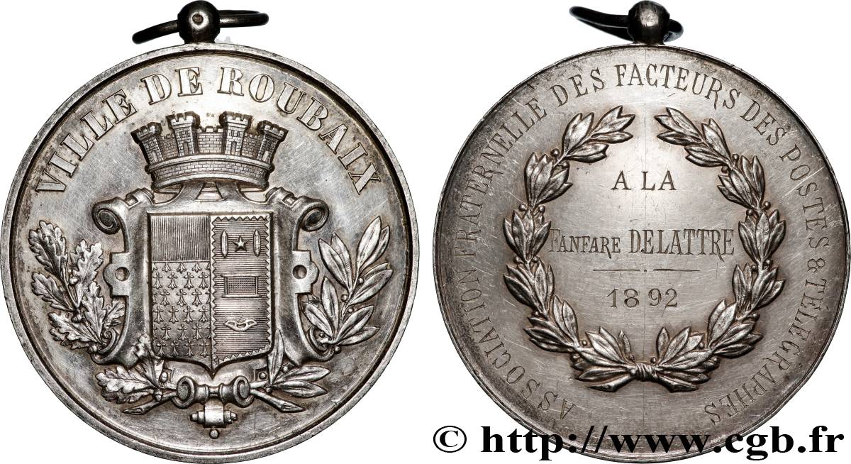 TROISIÈME RÉPUBLIQUE Médaille, Association fraternelle des facteurs des postes et télégraphes TTB+