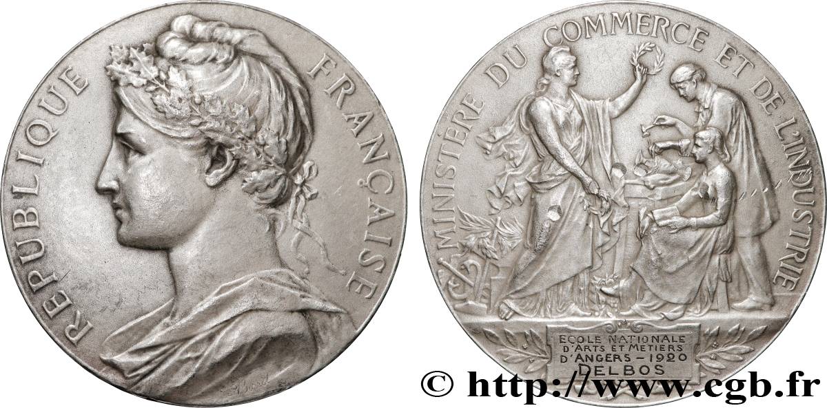 III REPUBLIC Médaille, Ministère du commerce et de l’industrie, École Nationale d’Arts et Métiers d’Angers AU