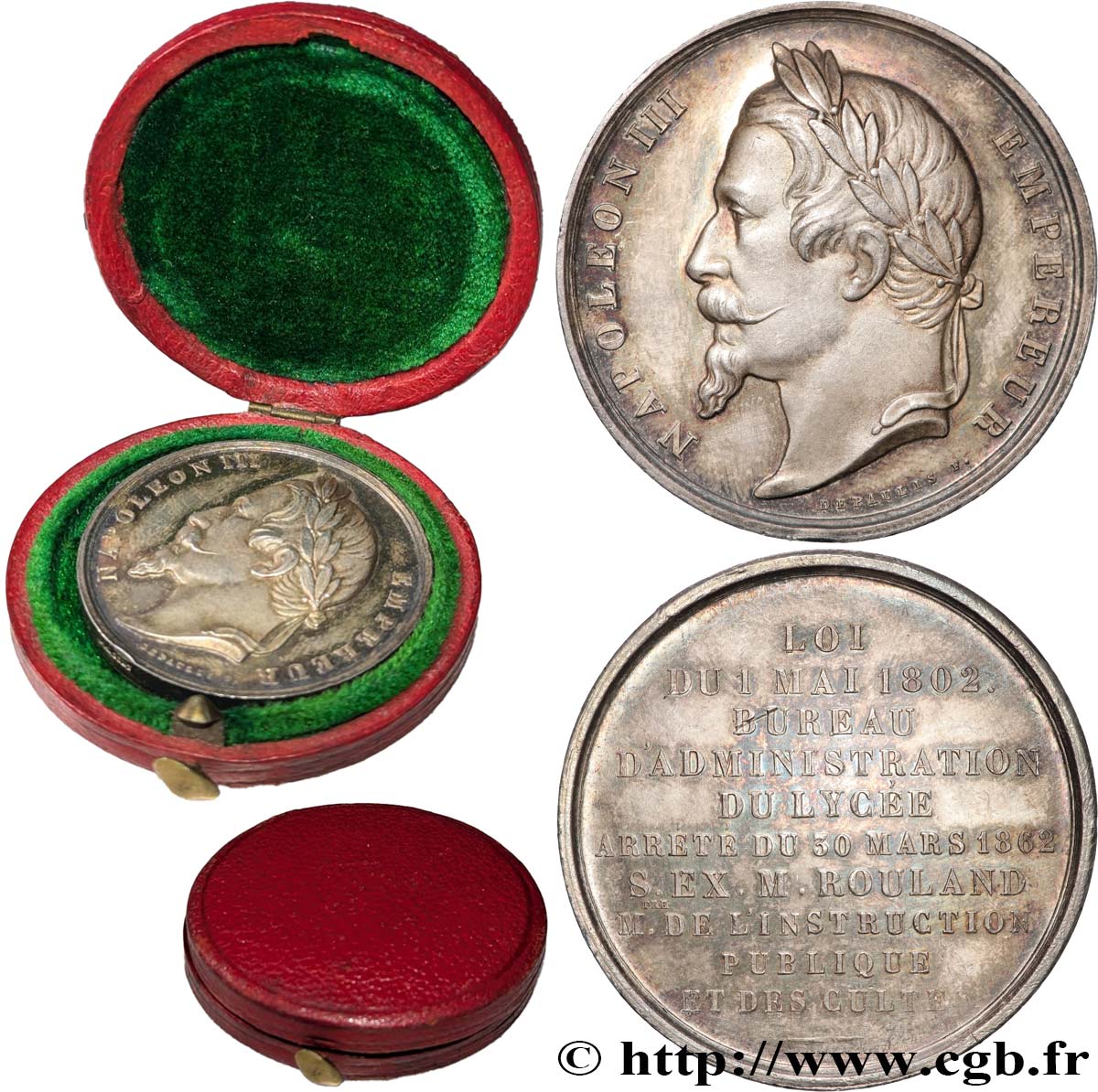 SECOND EMPIRE Médaille, Loi du 1er mai 1802 AU/AU