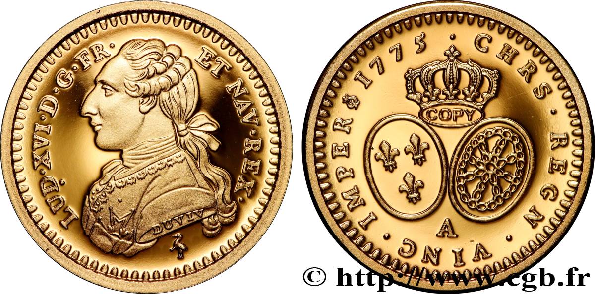 L OR DE LA FRANCE Médaille, Reproduction de monnaie, Demi-louis d’or aux écus ovales Prueba