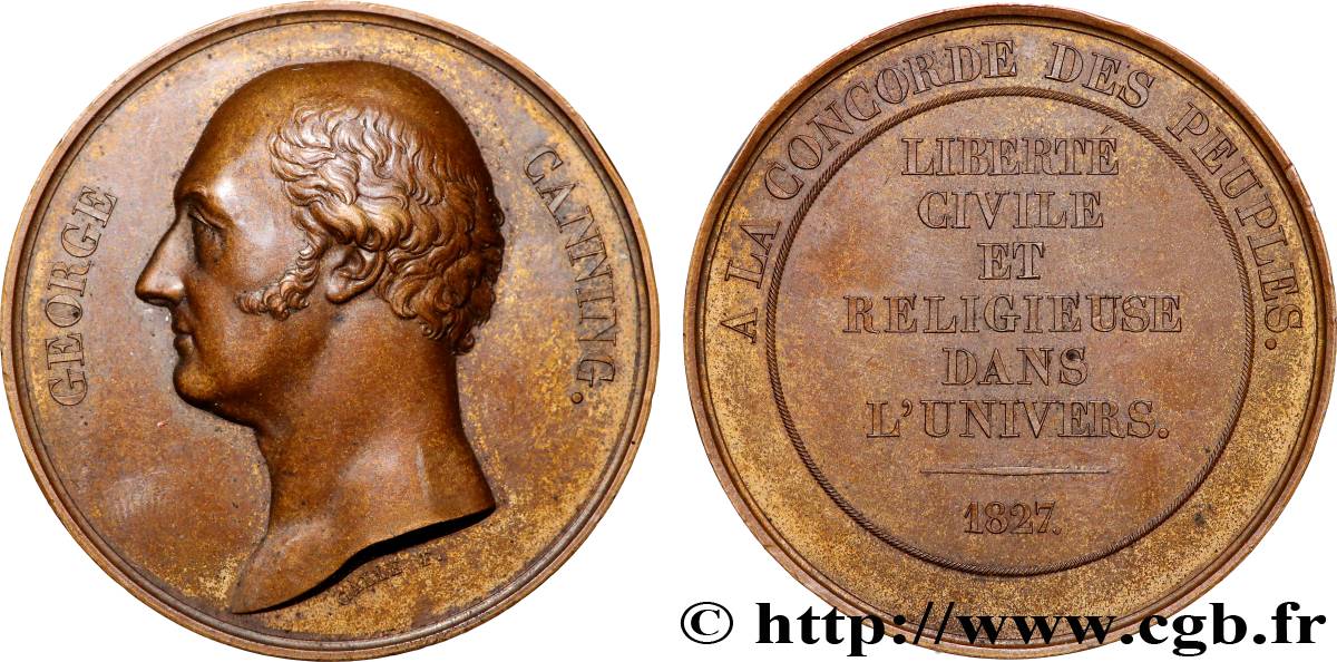 GRAN BRETAÑA - JORGE IV Médaille, Hommage à George Canning MBC+