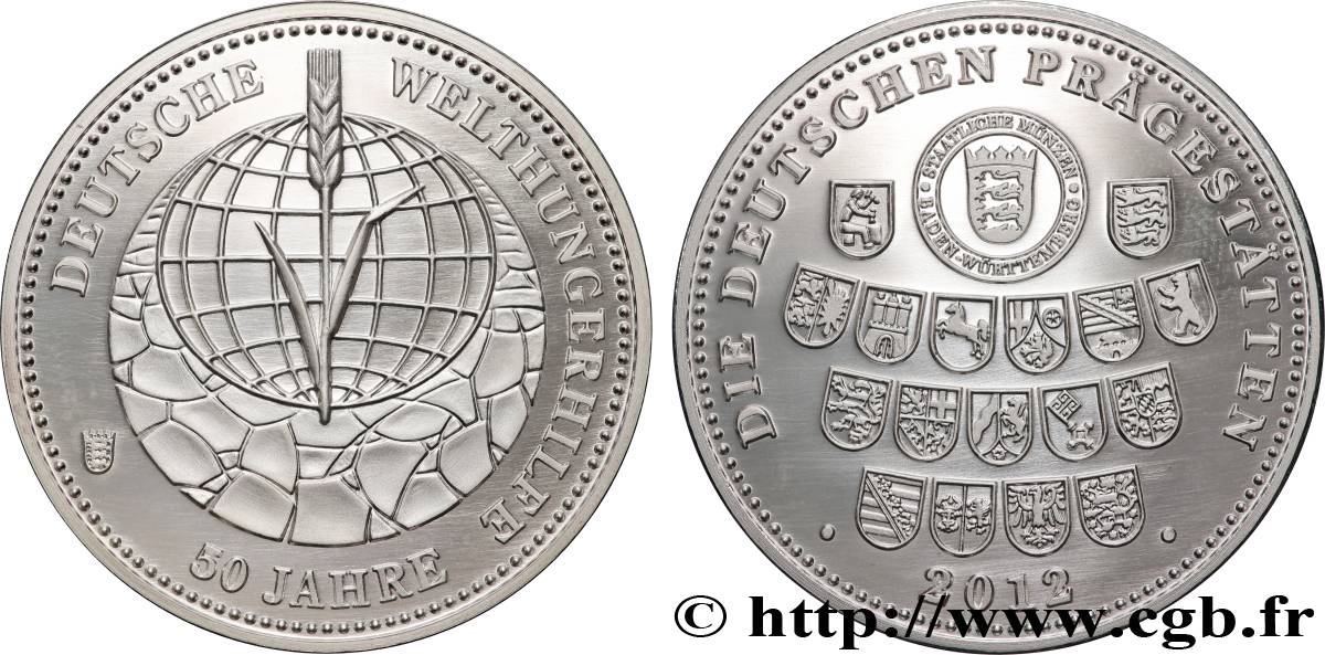 ALLEMAGNE Médaille, 50 ans d’aide allemande contre la faim dans le monde BE