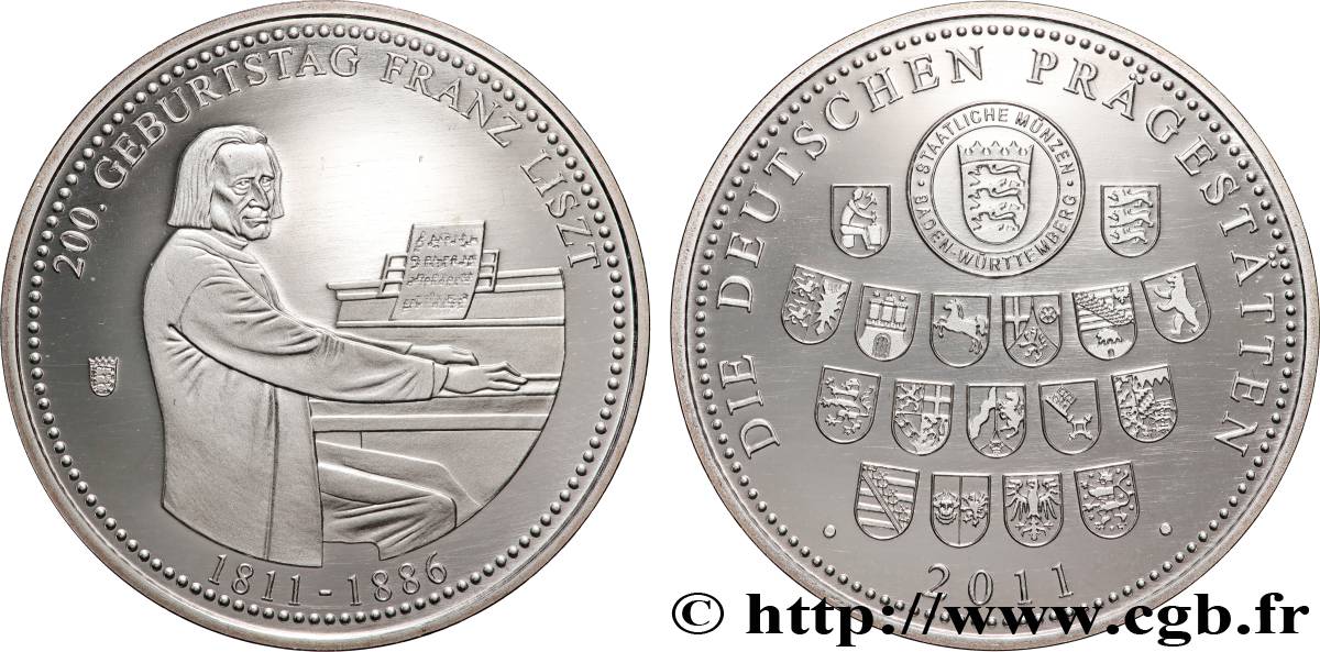 ALLEMAGNE Médaille, 200e anniversaire de Franz Liszt BE