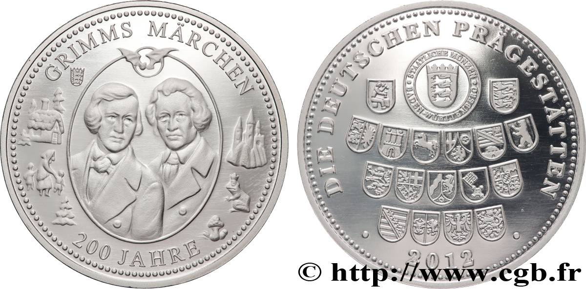ALLEMAGNE Médaille, 200 ans de contes Grimm BE