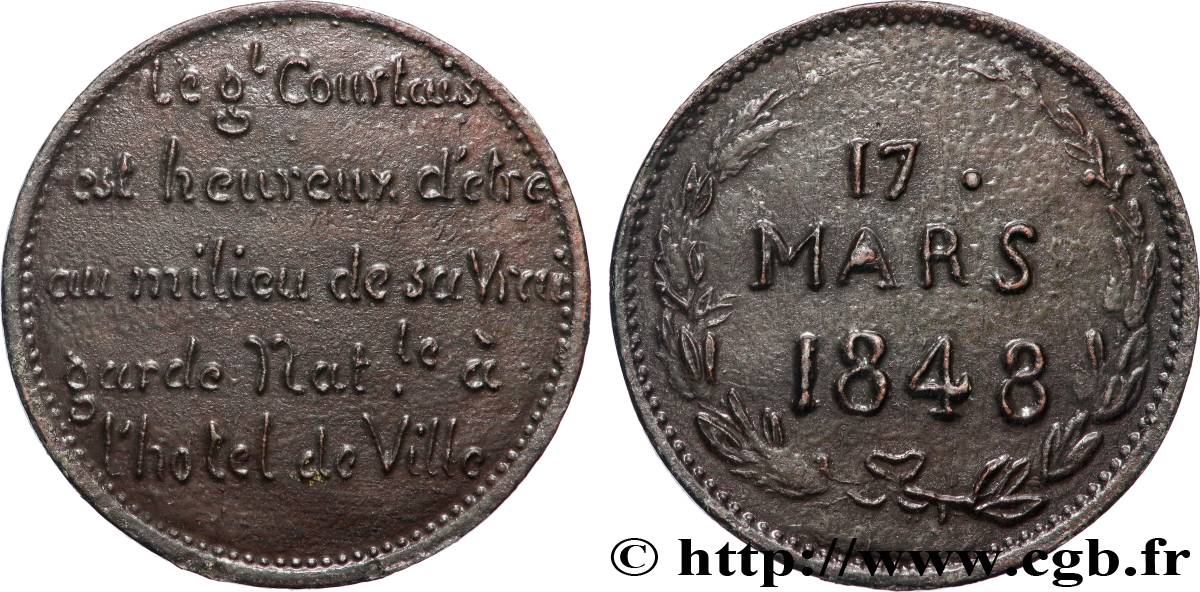 DEUXIÈME RÉPUBLIQUE Médaille, Contre-manifestation des ateliers nationaux TTB+