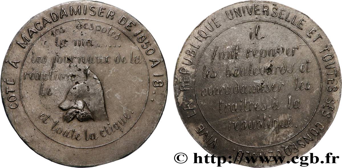 SECOND REPUBLIC Médaille, Propagande républicaine AU