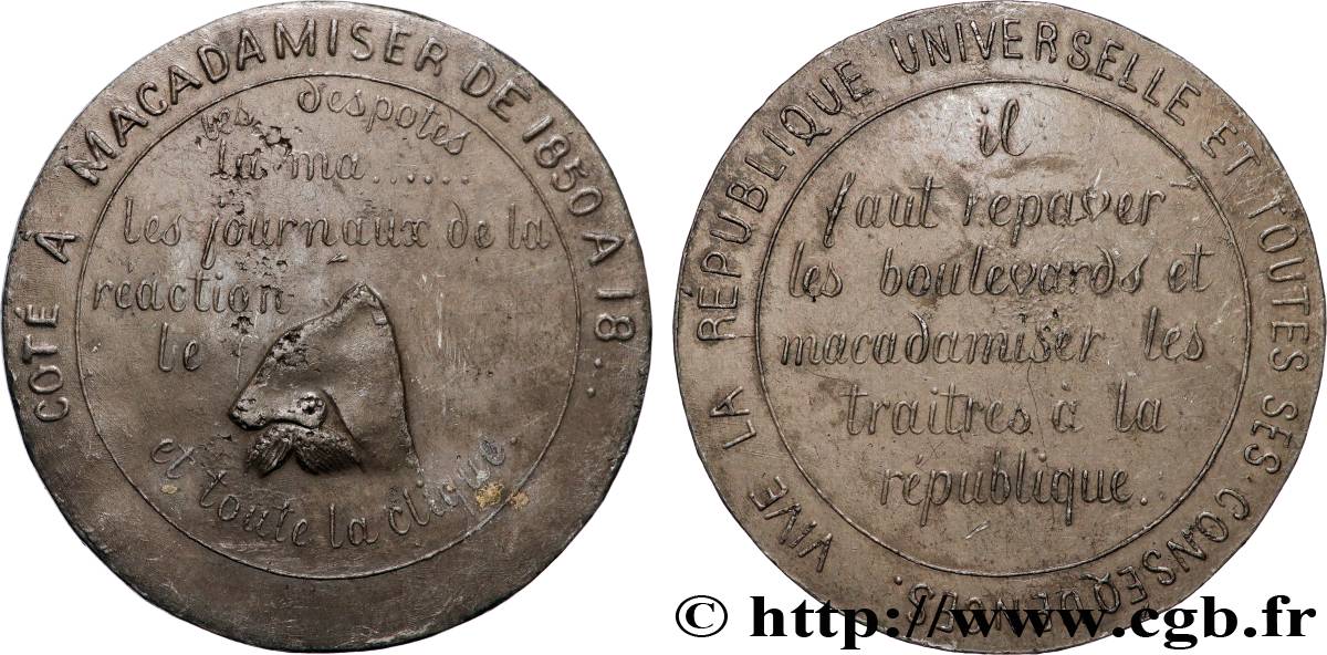 SECOND REPUBLIC Médaille, Propagande républicaine XF/AU