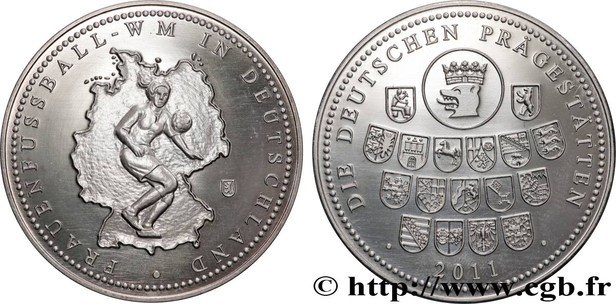 DEUTSCHLAND Médaille, Football féminin, coup du monde en Allemagne Polierte Platte