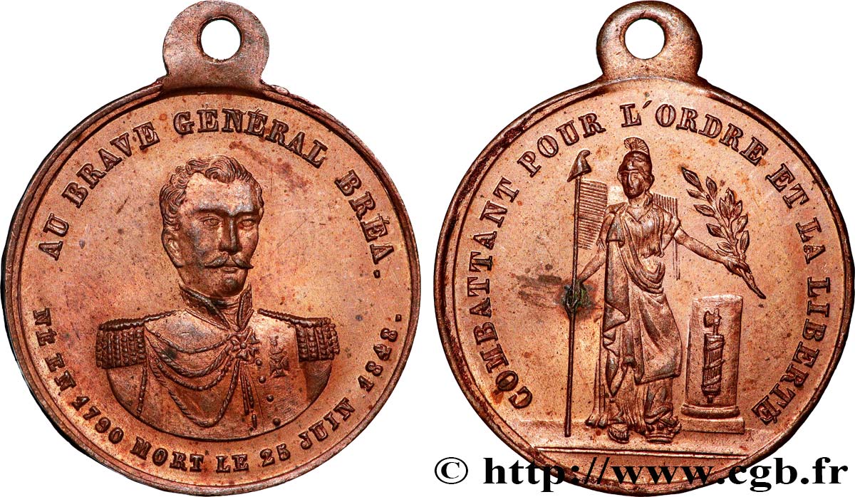DEUXIÈME RÉPUBLIQUE Médaille, Au général Bréa MBC