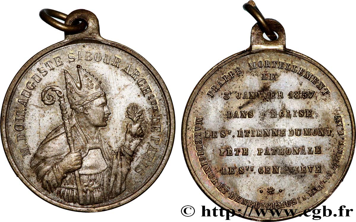 SECOND EMPIRE Médaille, L’archevêque Sibour TTB+
