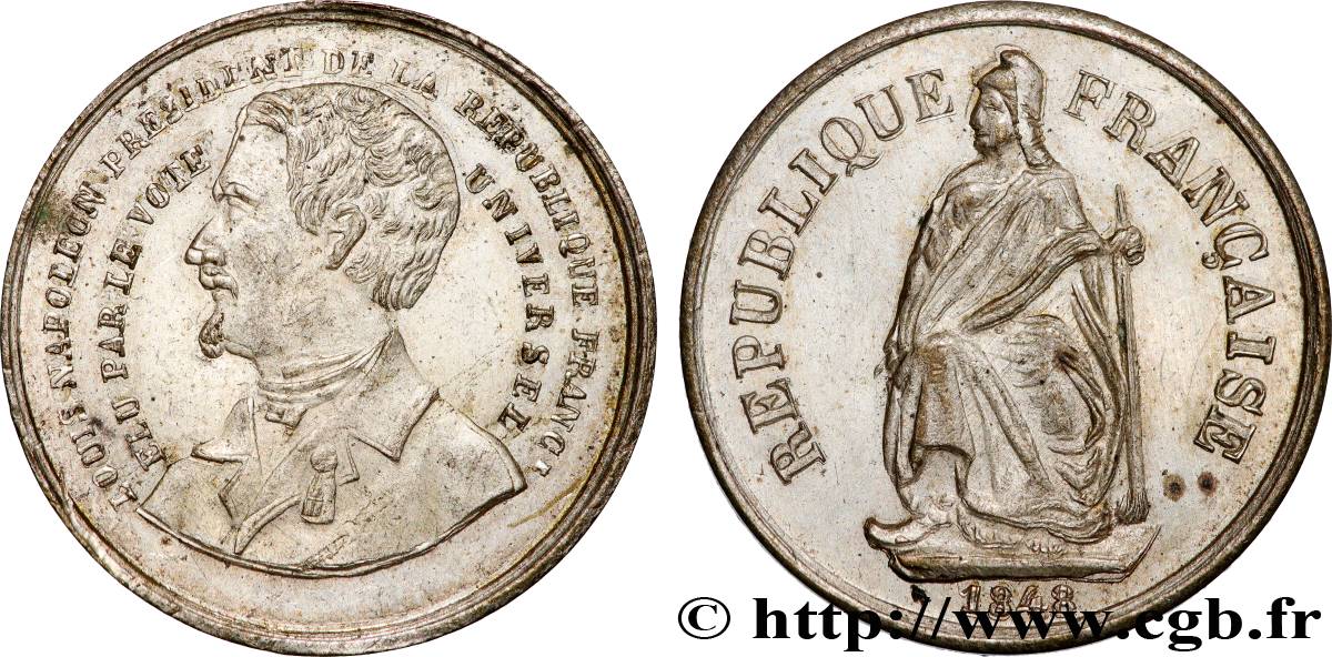SECOND REPUBLIC Médaillette, Élection du président Louis Napoléon Bonaparte AU