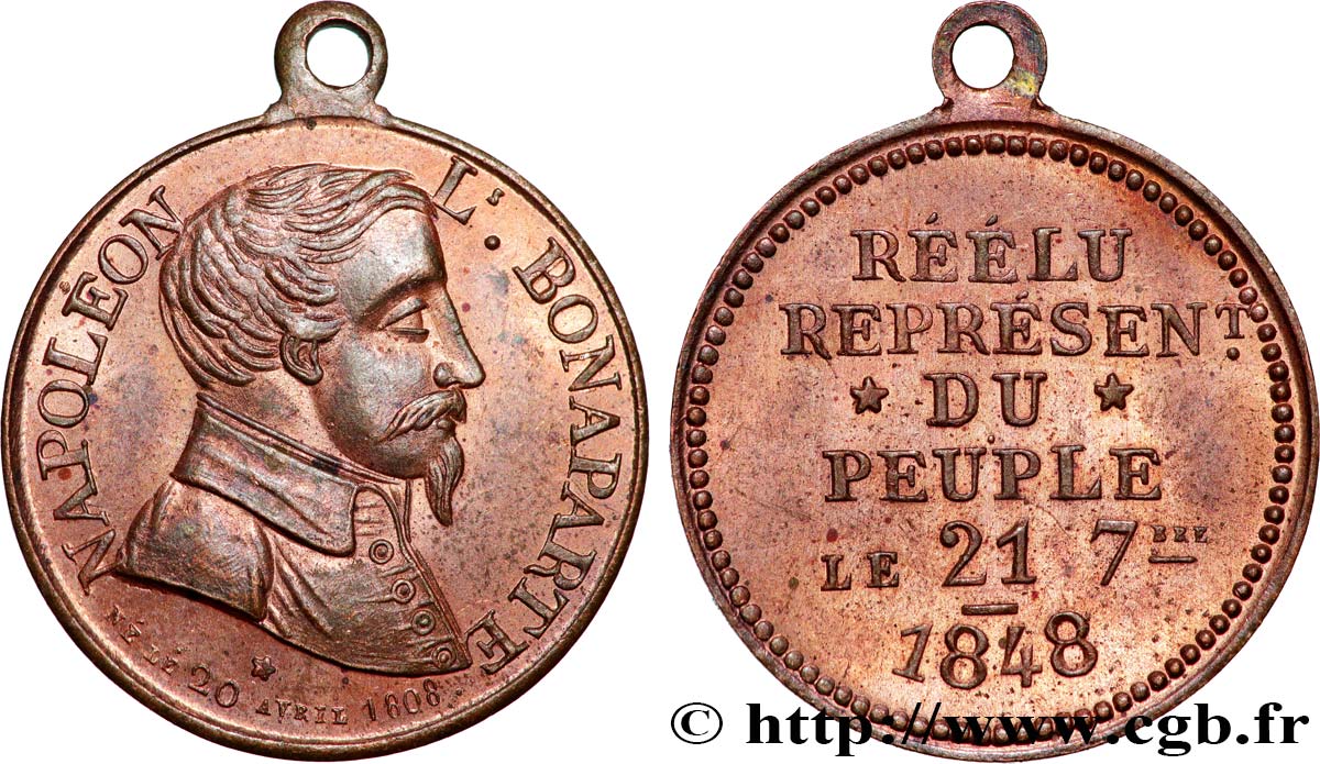 II REPUBLIC Médaillette, reÉlection du représentant du peuple AU/AU