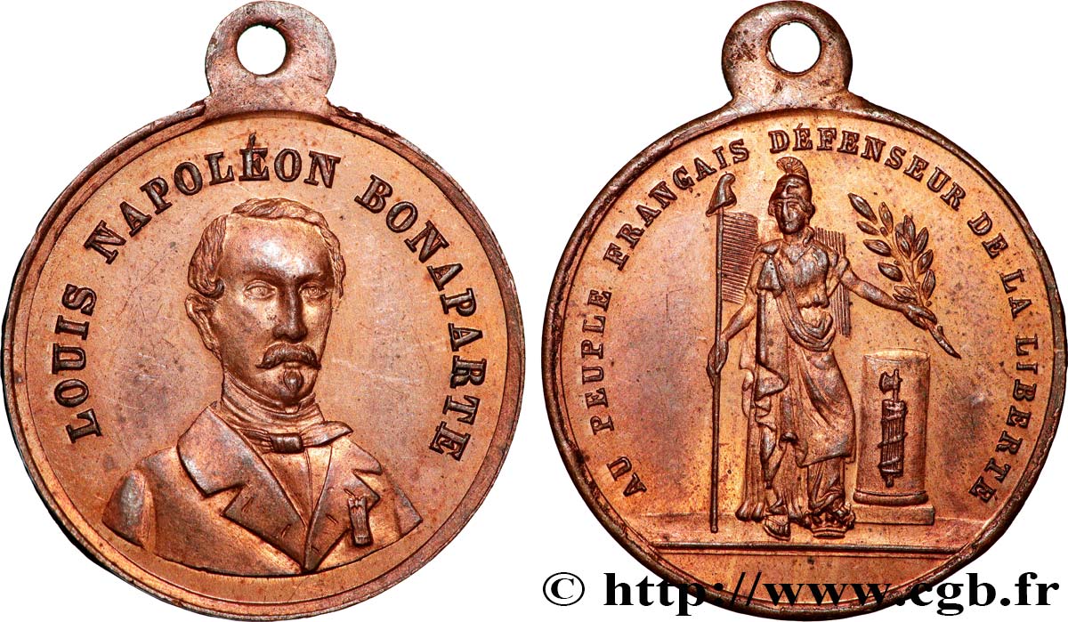 SECOND REPUBLIC Médaille, Louis Napoléon Bonaparte AU