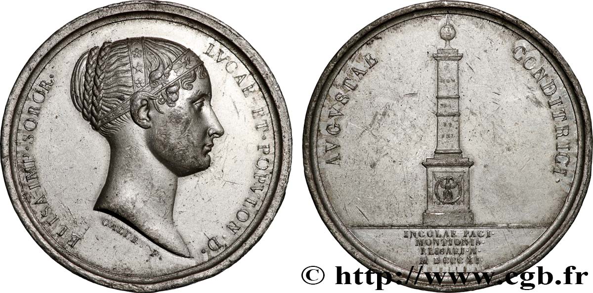 PREMIER EMPIRE / FIRST FRENCH EMPIRE Médaille, Elisa Bonaparte, hommage des habitants de Montone XF