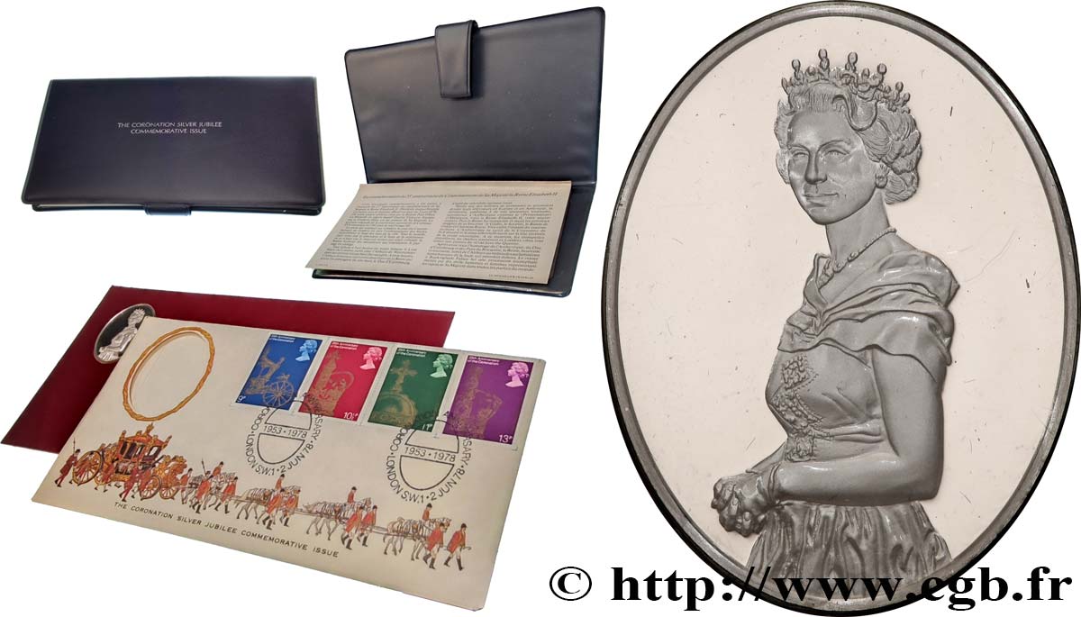 GRAN BRETAÑA - ISABEL II Enveloppe “Timbre médaille”, Jubilé du couronnement Prueba