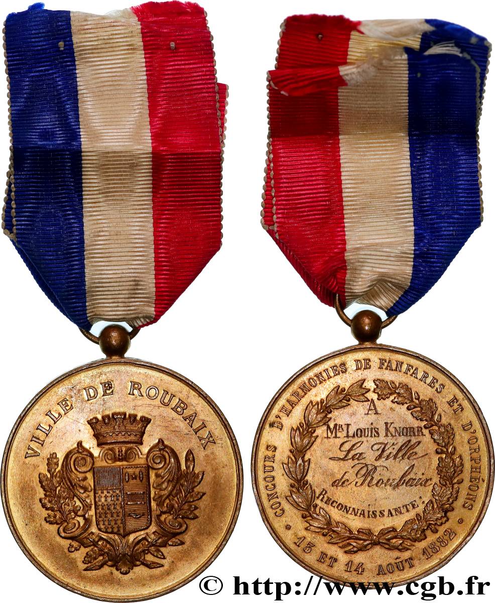 TROISIÈME RÉPUBLIQUE Médaille, Concours d’harmonie de fanfares et d’orphéon TTB+