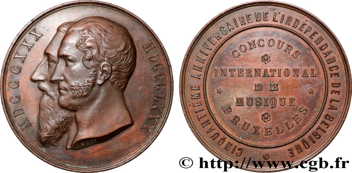 BELGIQUE - ROYAUME DE BELGIQUE - LÉOPOLD II Médaille, Cinquantième anniversaire de l’indépendance de la Belgique SS