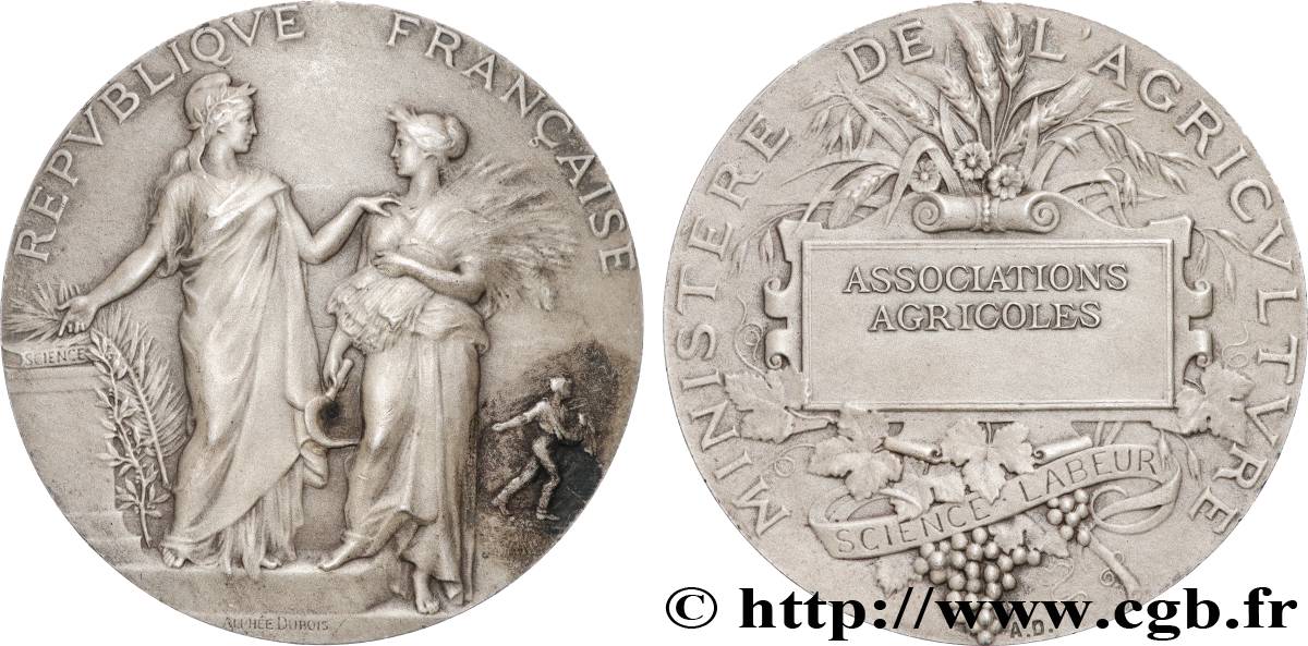 III REPUBLIC Médaille, Associations agricoles AU