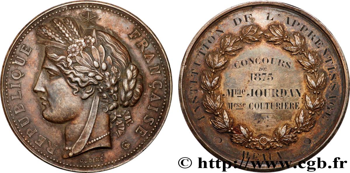 TROISIÈME RÉPUBLIQUE Médaille, L institution de l apprentissage TTB