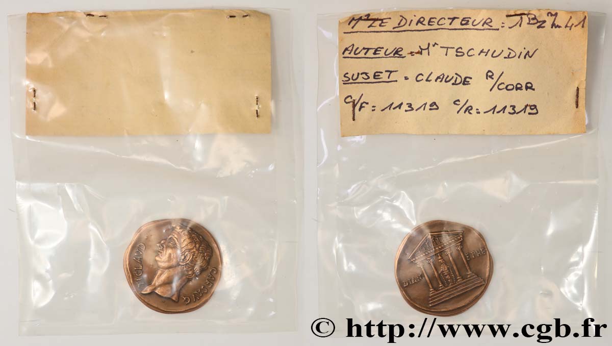 CINQUIÈME RÉPUBLIQUE Médaille, Reproduction d’un cistophore de Claude SPL