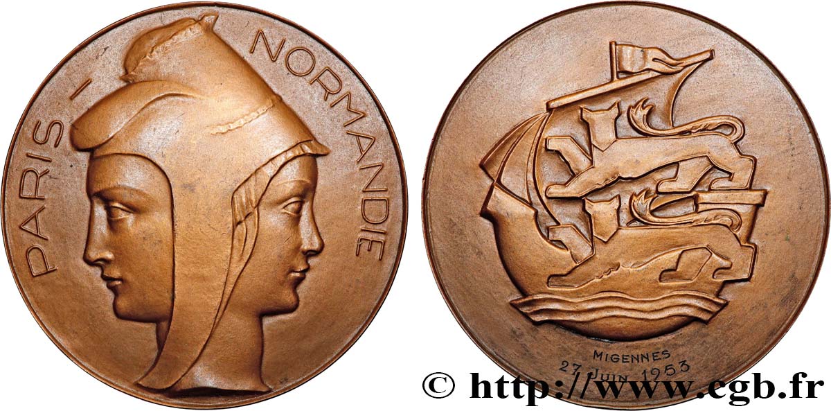 QUATRIÈME RÉPUBLIQUE Médaille, Paris-Normandie, Migennes SUP