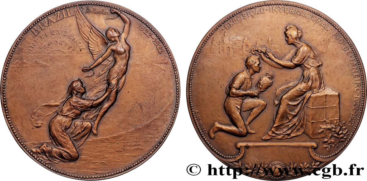 BRÉSIL Médaille, Exposition internationale, Centenaire de l’indépendance SUP