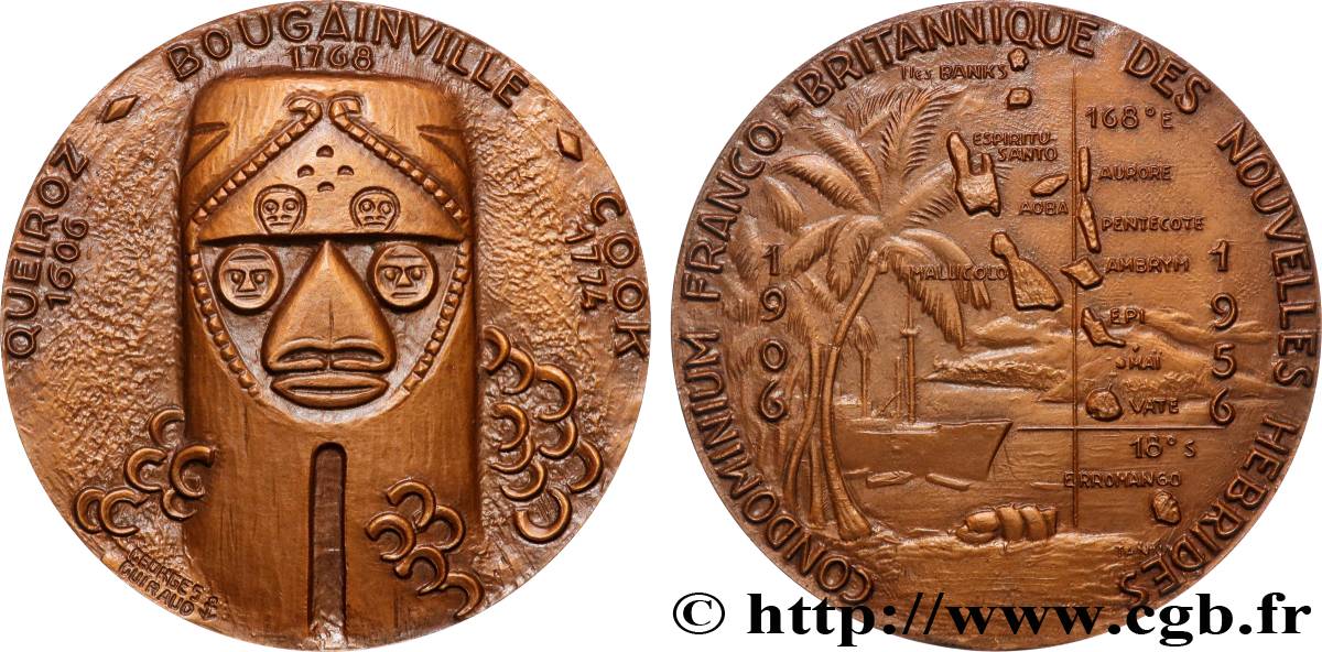 VIERTE FRANZOSISCHE REPUBLIK Médaille, Cinquantenaire du condomnium Franco-Britannique VZ