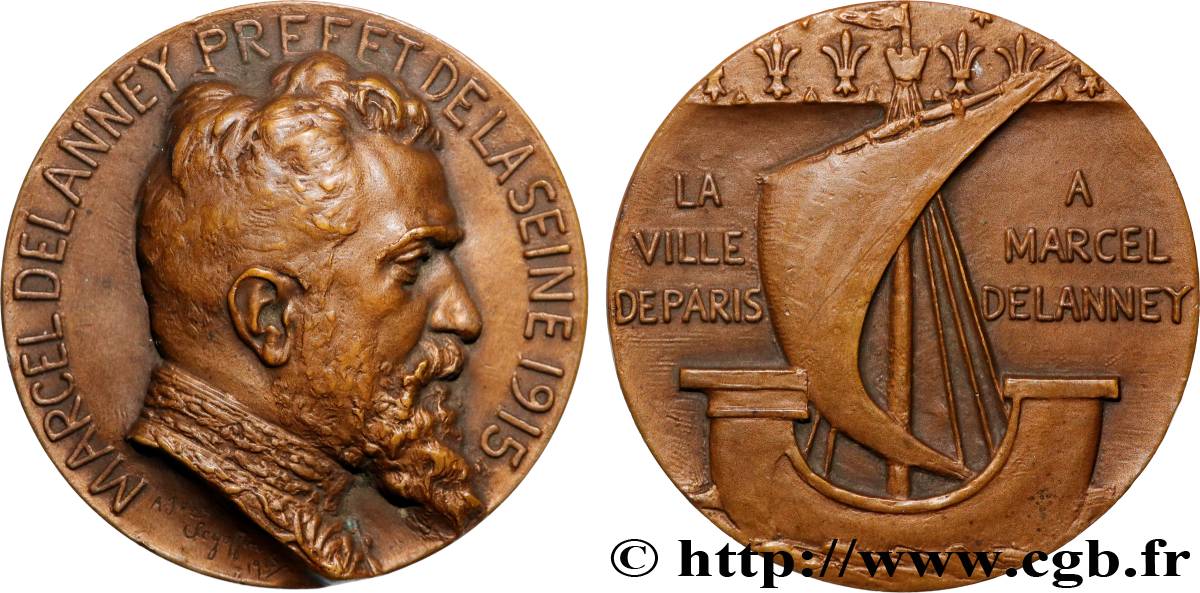 TROISIÈME RÉPUBLIQUE Médaille, Marcel Delanney, préfet de la Seine SUP