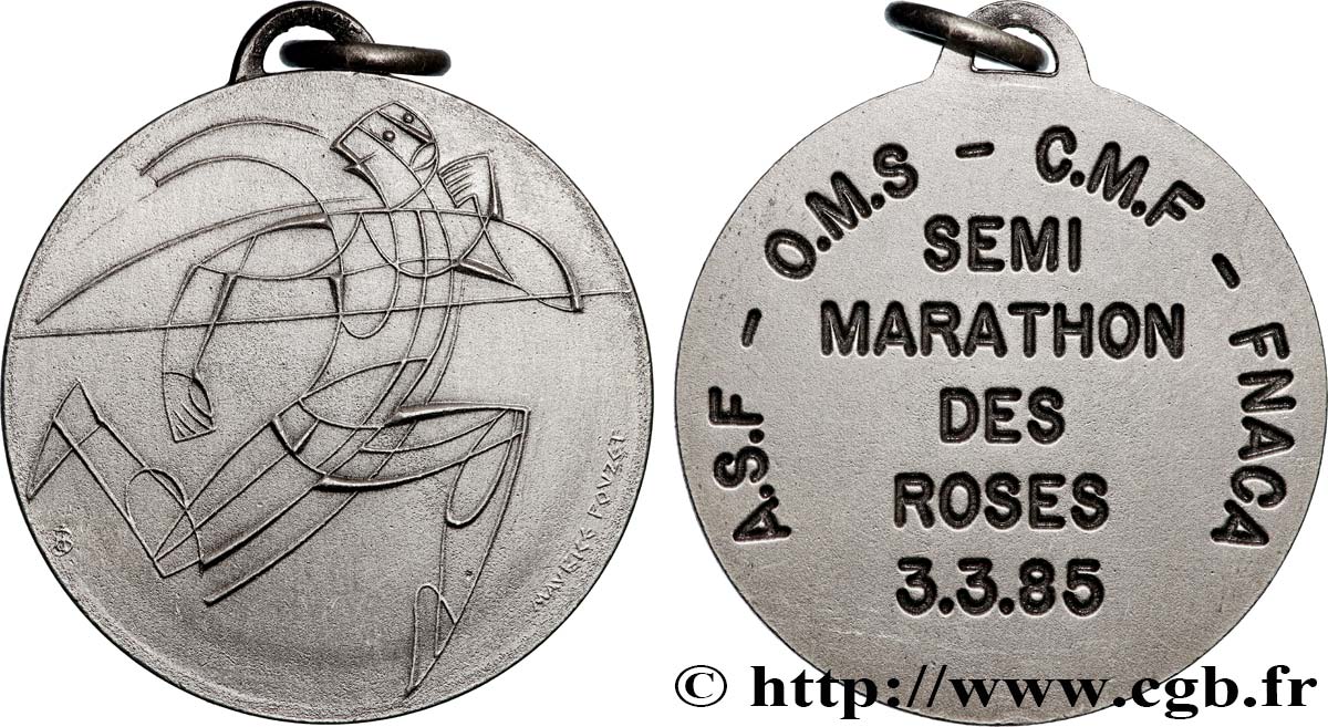 CINQUIÈME RÉPUBLIQUE Médaille, Semi-marathon des roses TTB+