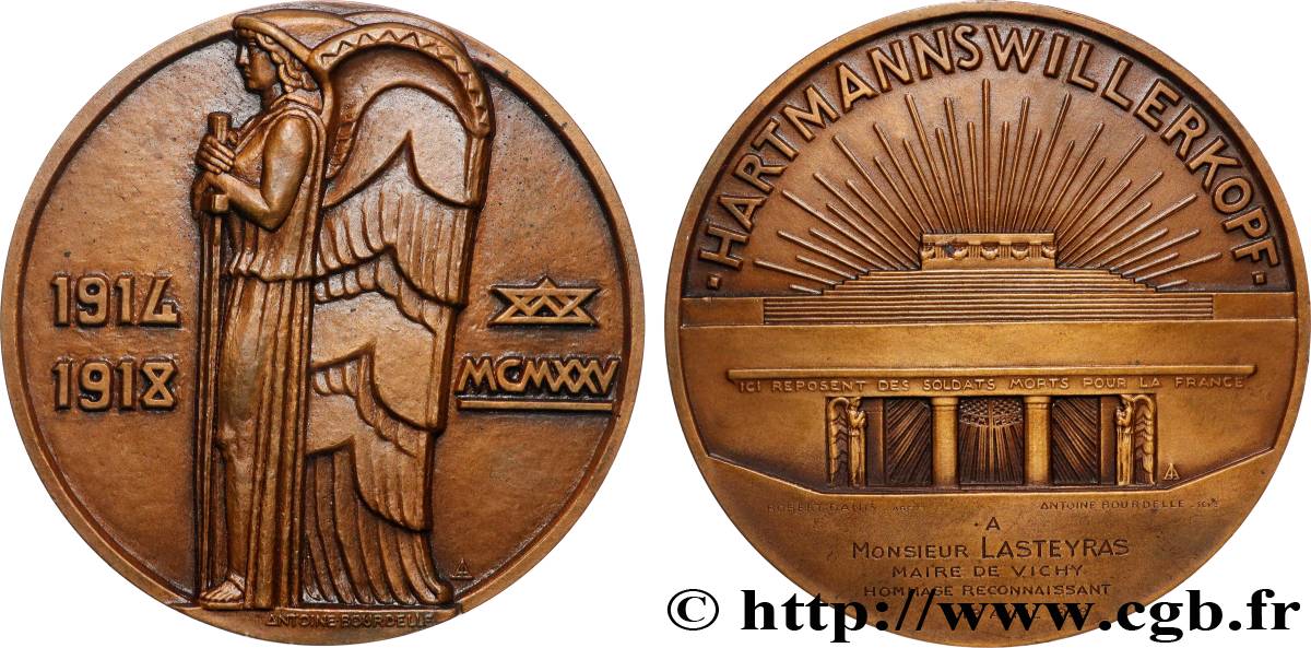 DRITTE FRANZOSISCHE REPUBLIK Médaille, Monument aux morts d’Hartmannswillerkopf VZ
