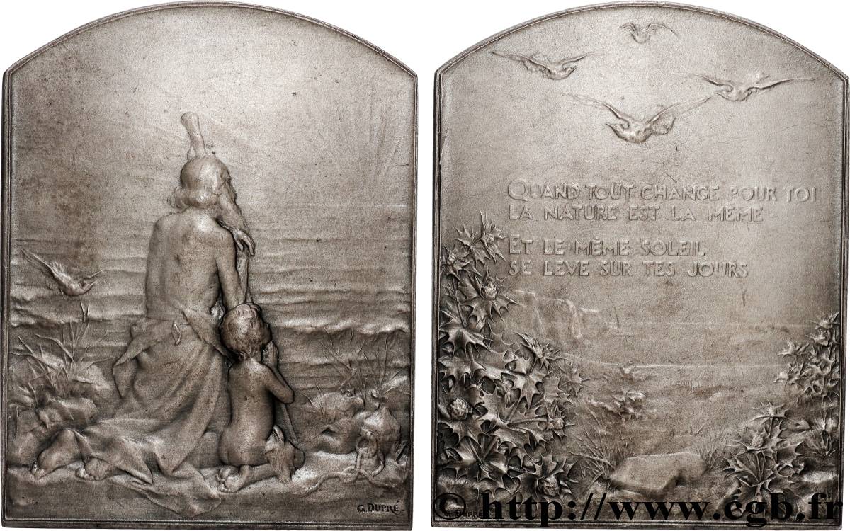 ALGÉRIE - TROISIÈME RÉPUBLIQUE Plaquette, Le salut au soleil, Commission des valeurs de douanes TTB+/SUP