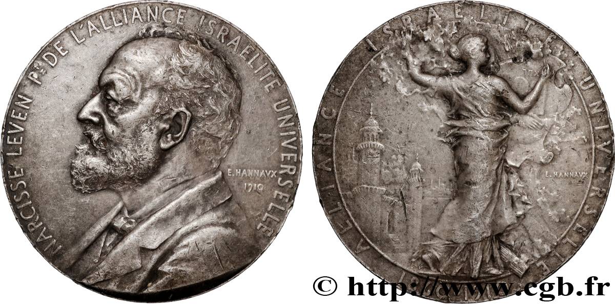 III REPUBLIC Médaille, Narcisse Leven et l Alliance israélite universelle XF