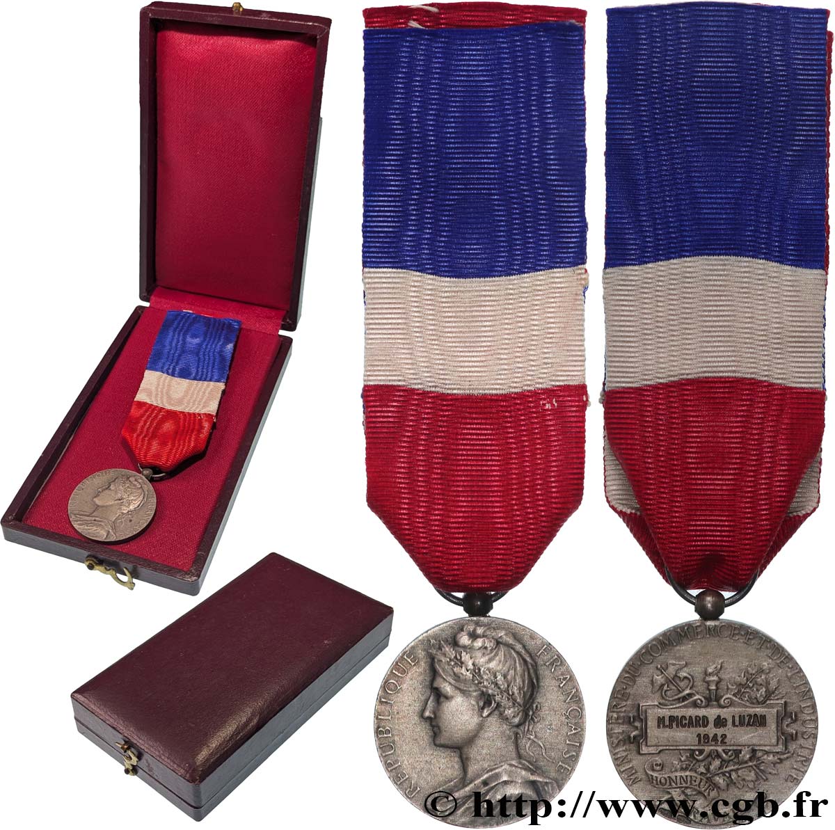 III REPUBLIC Médaille, Ministère du Commerce et de l’Industrie AU