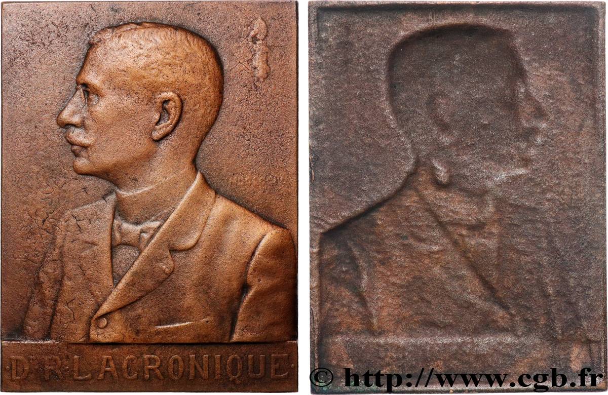 TROISIÈME RÉPUBLIQUE Plaquette, Fonte, Docteur Lacronique, tirage uniface TTB+