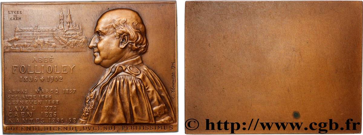 III REPUBLIC Plaquette, Abbé Léopold Humbert Follioley AU