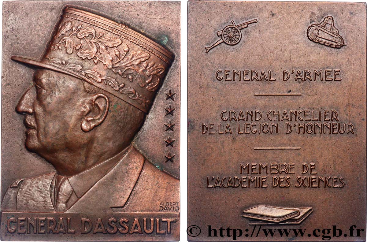 QUATRIÈME RÉPUBLIQUE Plaquette, Général Dassault TTB+/SUP
