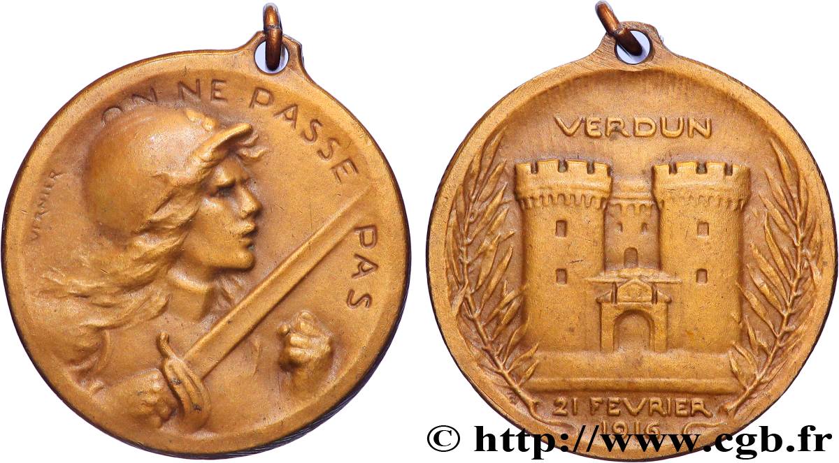 TERZA REPUBBLICA FRANCESE Médaille commémorative de la bataille de Verdun q.SPL