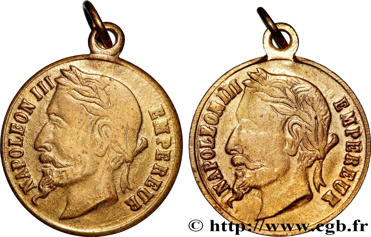 SECOND EMPIRE Médaillette, Napoléon III XF