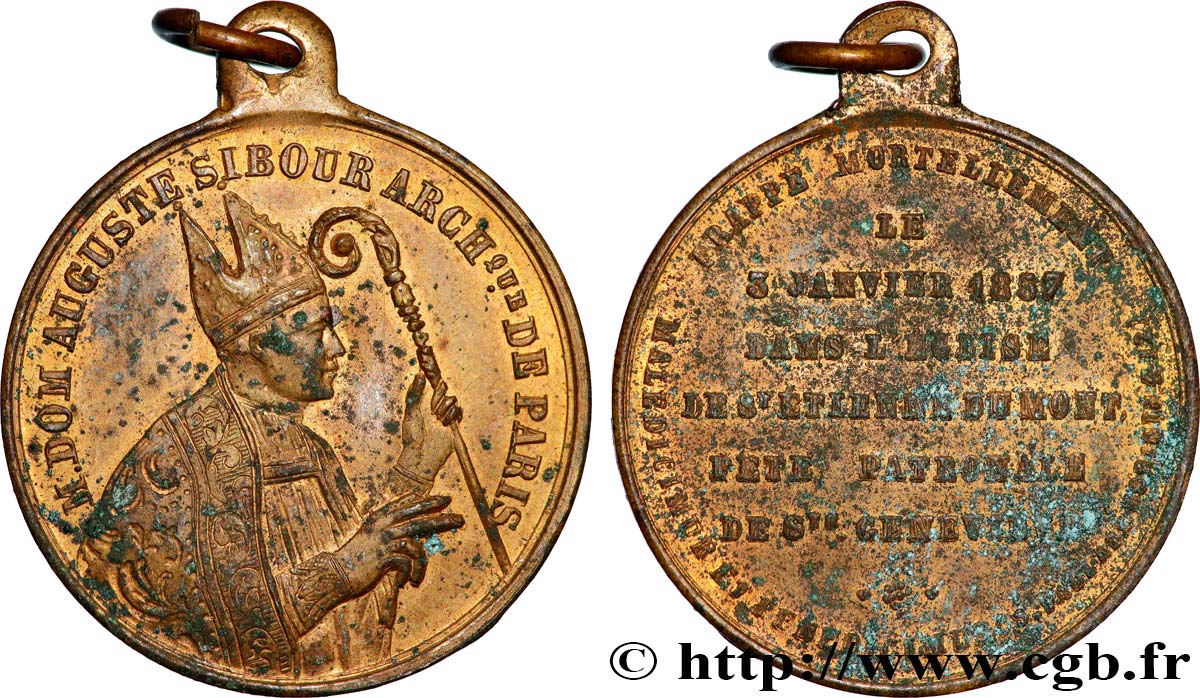 SECOND EMPIRE Médaille, L’archevêque Sibour XF