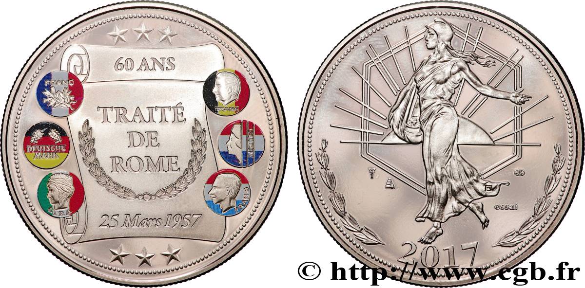 EUROPA Médaille, Essai, 60e anniversaire du Traité de Rome SPL