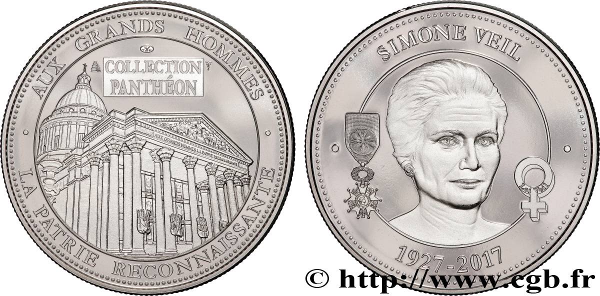 COLLECTION PANTHÉON - AUX GRANDS HOMMES Médaille, Simone Veil SUP