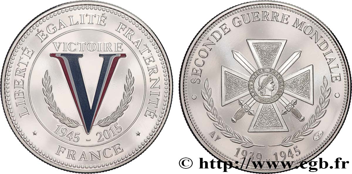 V REPUBLIC Médaille, 60e anniversaire de la victoire de 1945 AU