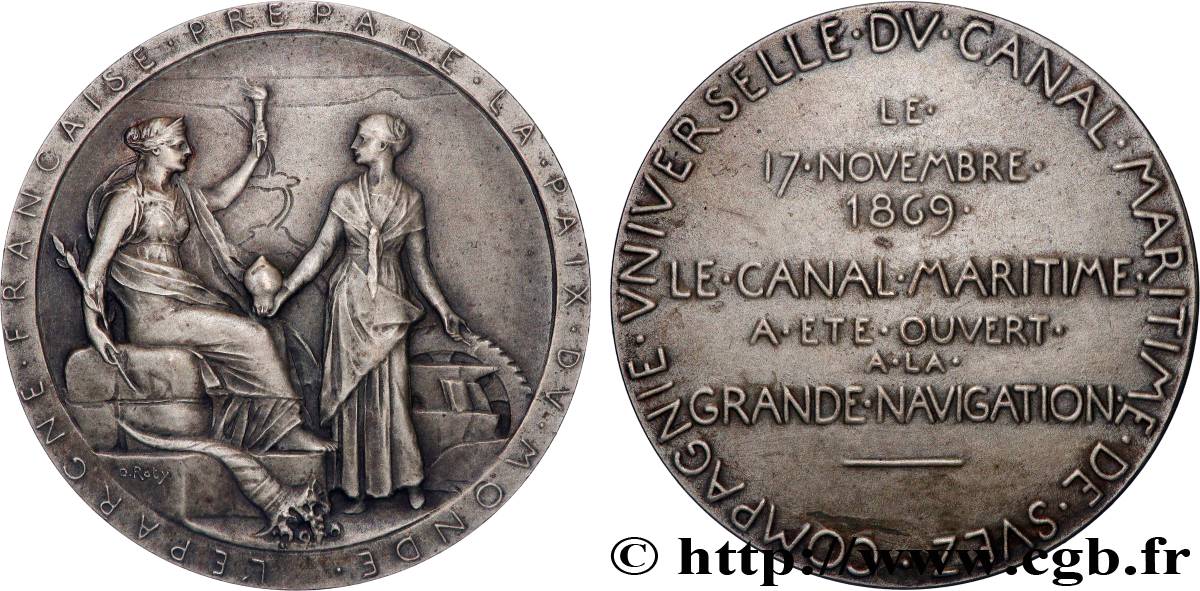 CANAUX ET TRANSPORTS FLUVIAUX Médaille, Compagnie universelle du canal maritime de Suez SUP