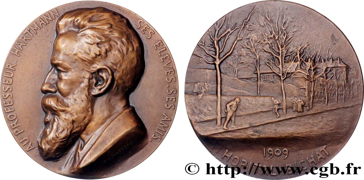 TROISIÈME RÉPUBLIQUE Médaille, Professeur Hartmann, Hôpital Bichat SUP