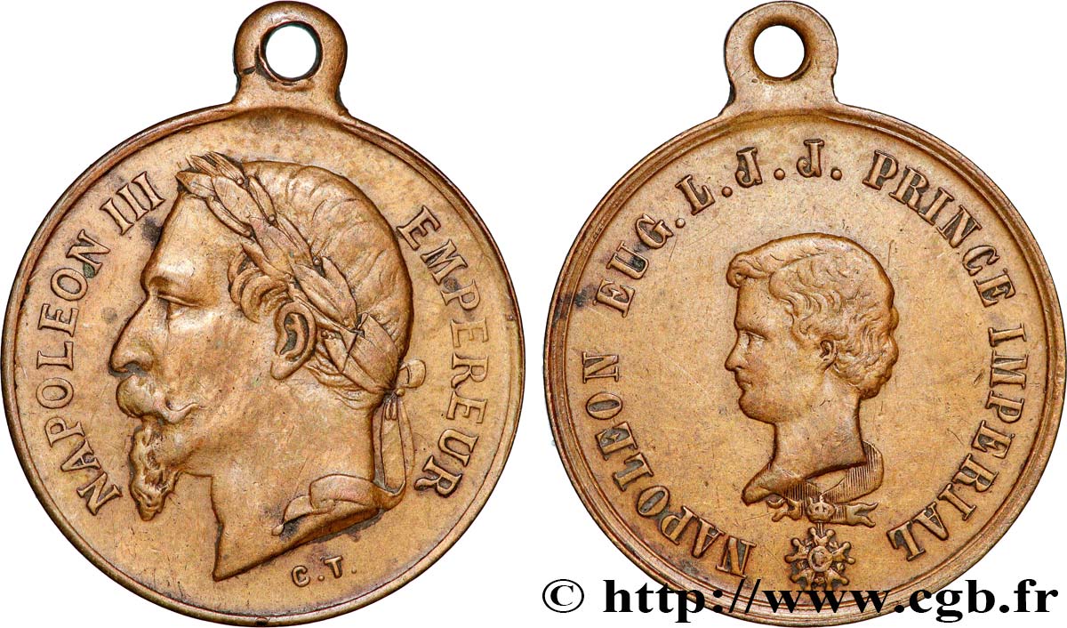 SECOND EMPIRE Médaille, Baptême du prince impérial VF/XF
