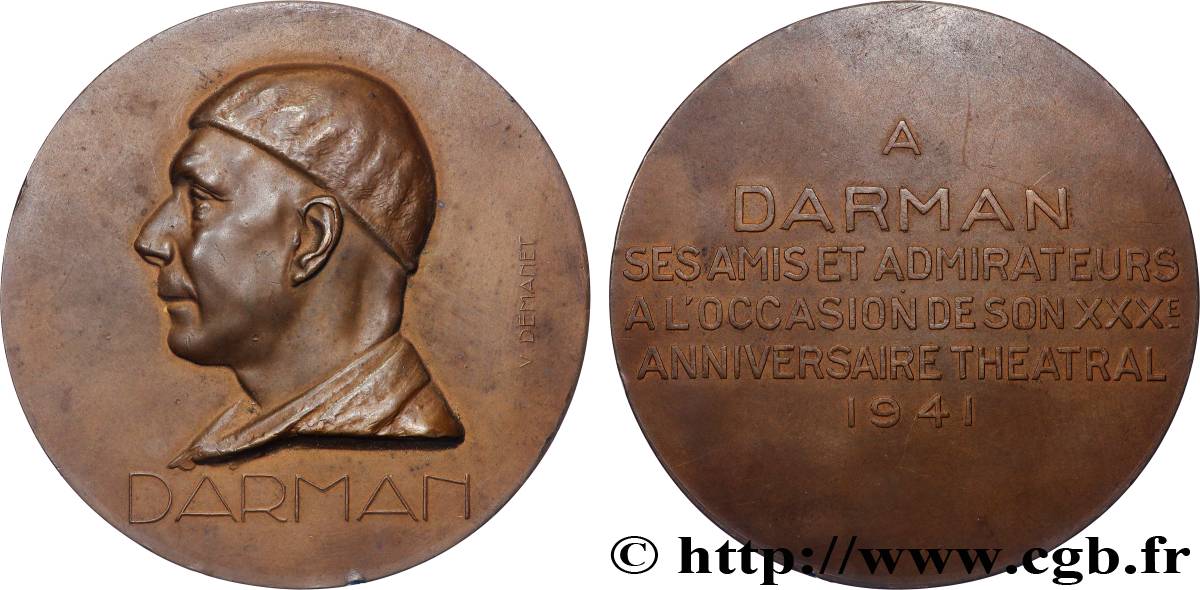 BELGIQUE - ROYAUME DE BELGIQUE - RÈGNE DE LÉOPOLD III Médaille, 30e anniversaire théâtral de Darman TTB+